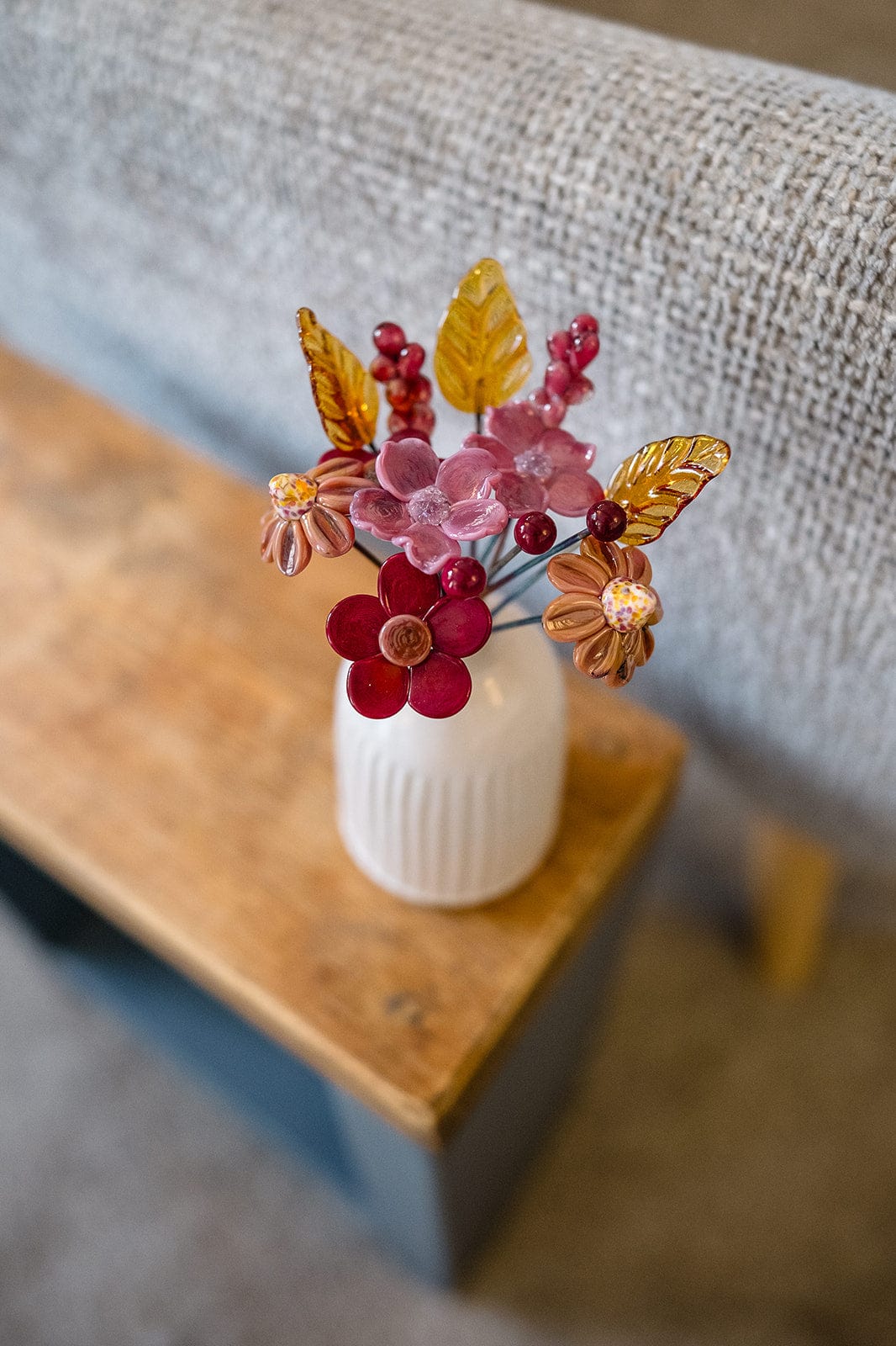 theglassflorist Autumnal Amber Skies Glass Flower Bouquet