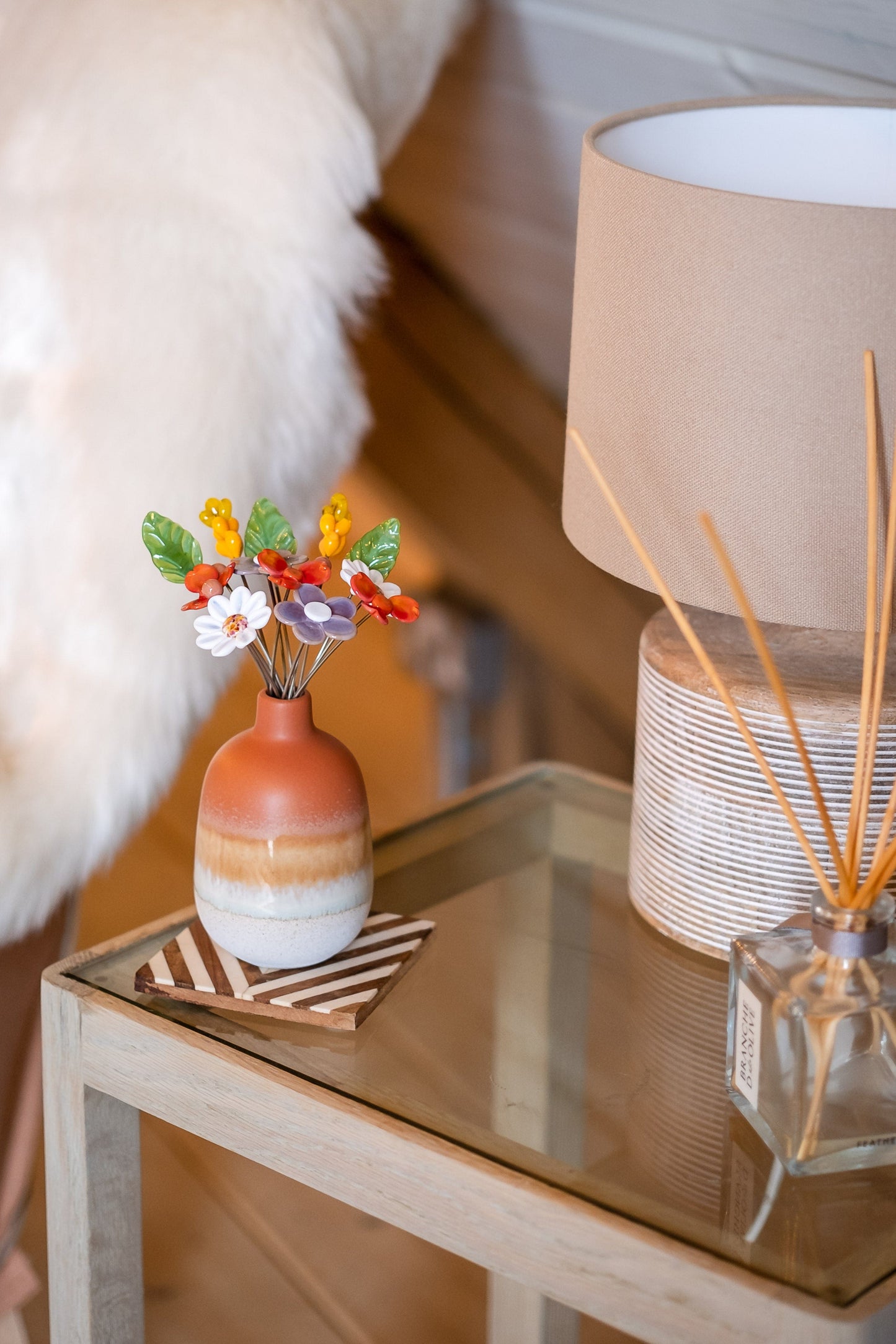 theglassflorist Ceramic Glass Flower Bouquet
