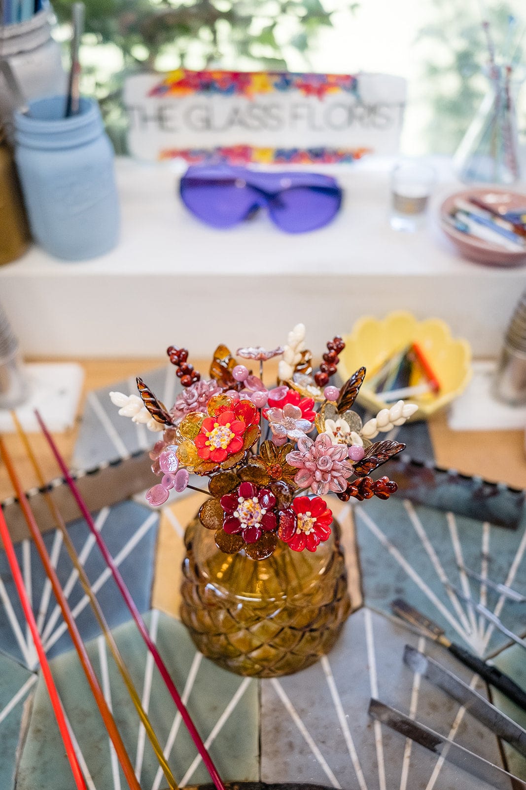 theglassflorist Maple Trees and Autumn Leaves Glass Flower Bouquet