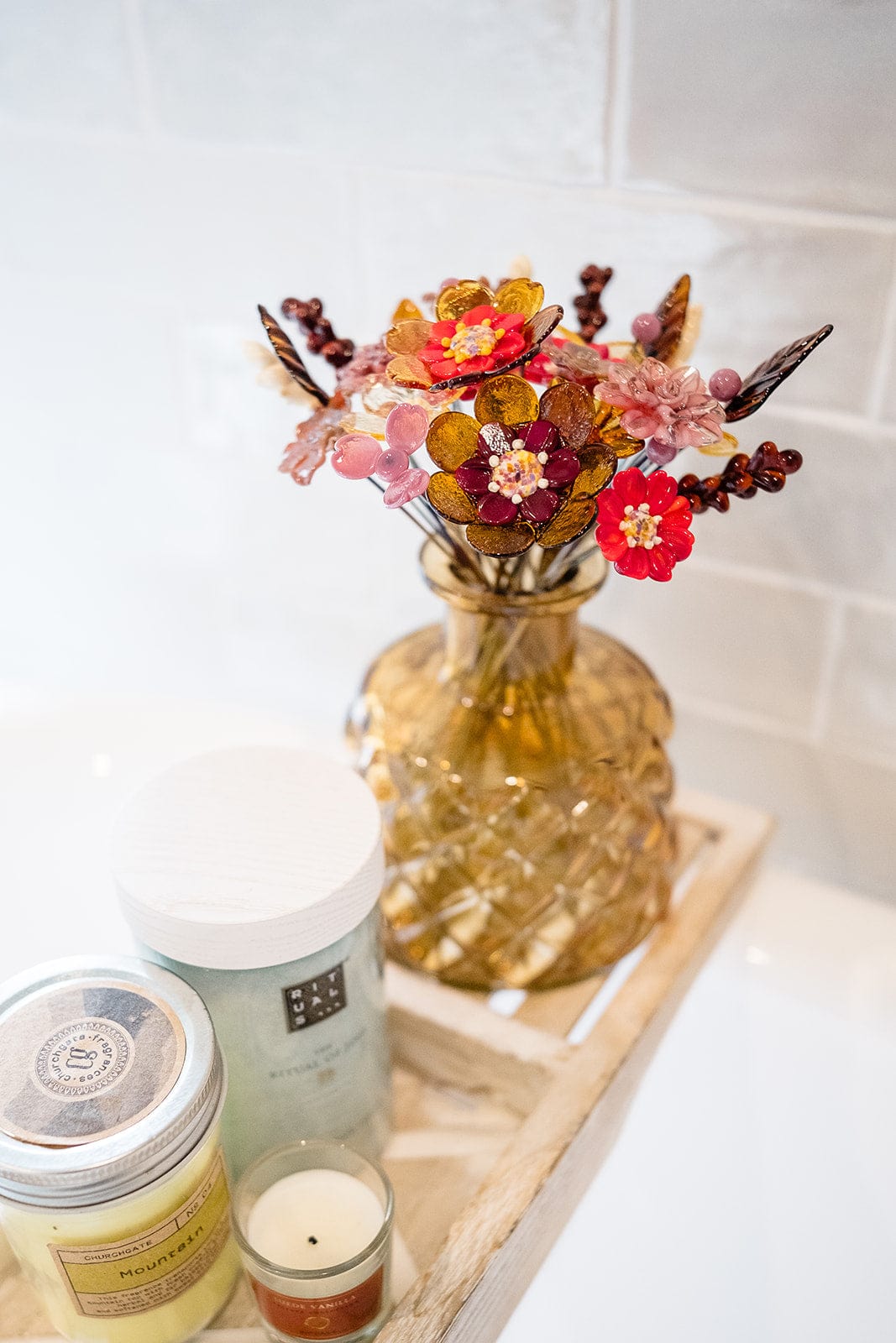 theglassflorist Maple Trees and Autumn Leaves Glass Flower Bouquet