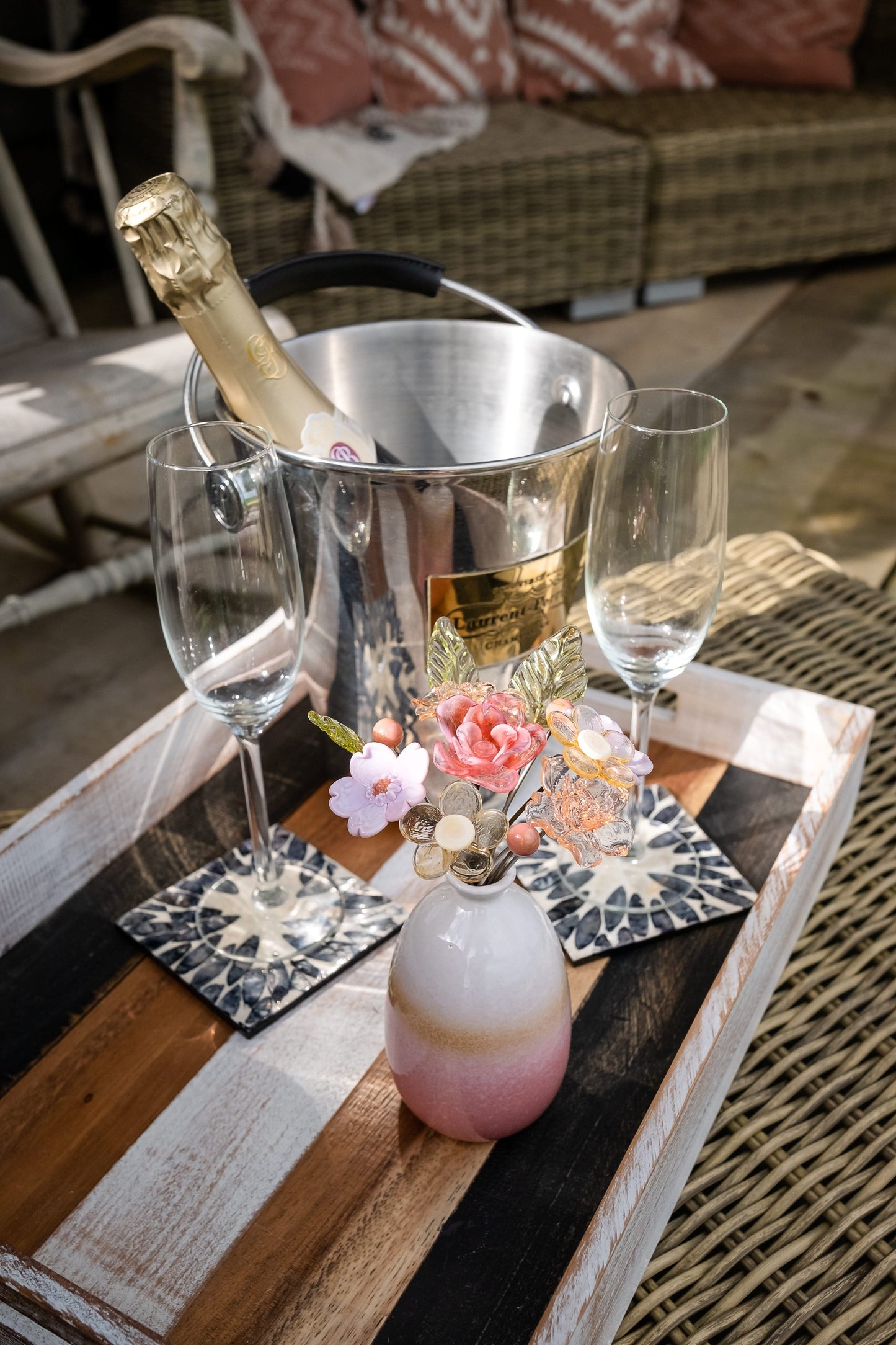 theglassflorist Romance Inspired Glass Flower Bouquet