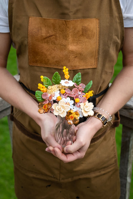 theglassflorist Sunset Classic Glass Flower Bouquet