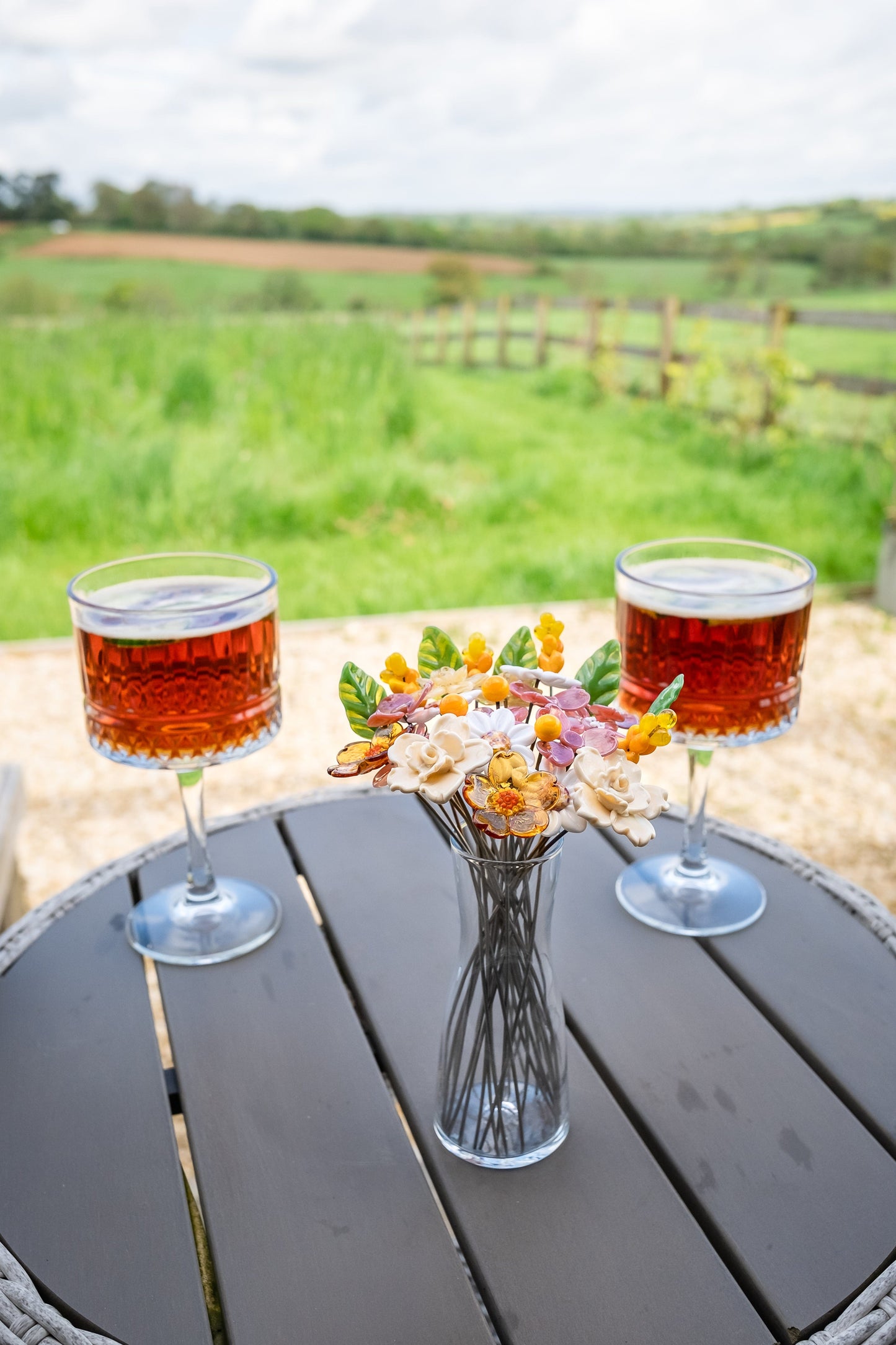 theglassflorist Sunset Classic Glass Flower Bouquet