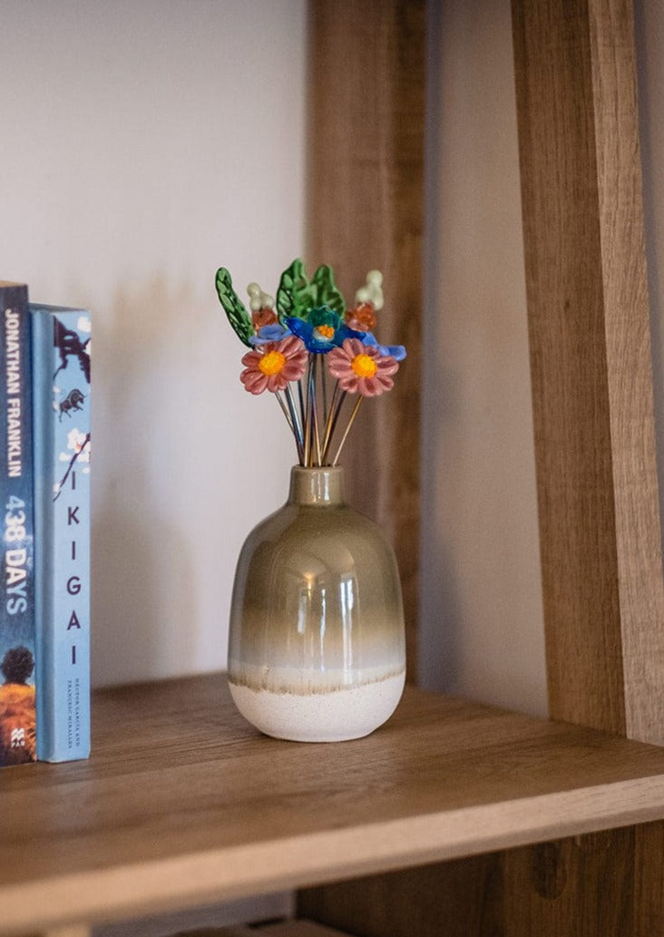 theglassflorist English Cottage Garden Glass Flower Bouquet