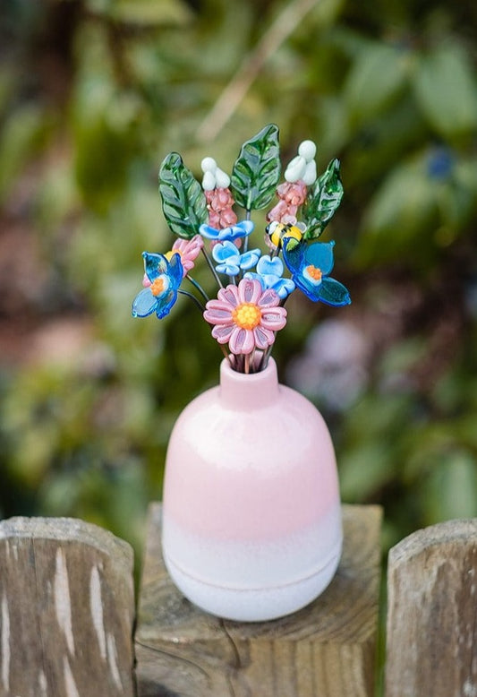 theglassflorist English Cottage Garden Glass Flower Bouquet