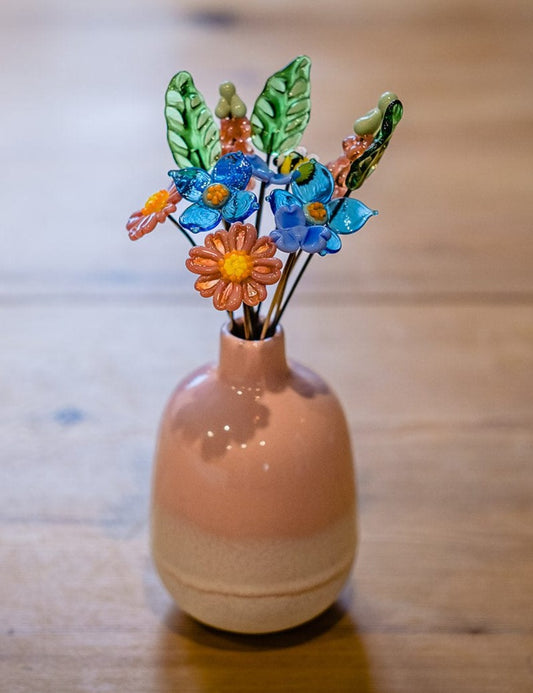 theglassflorist English Cottage Garden Glass Flower Bouquet