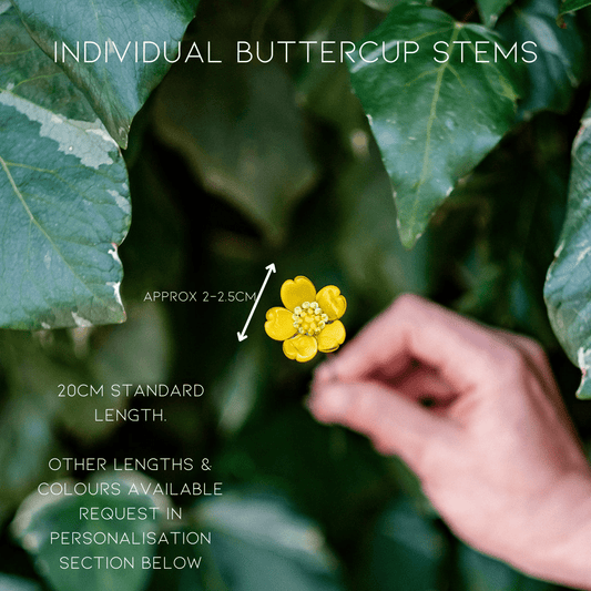 theglassflorist Individual Glass Buttercup Stems