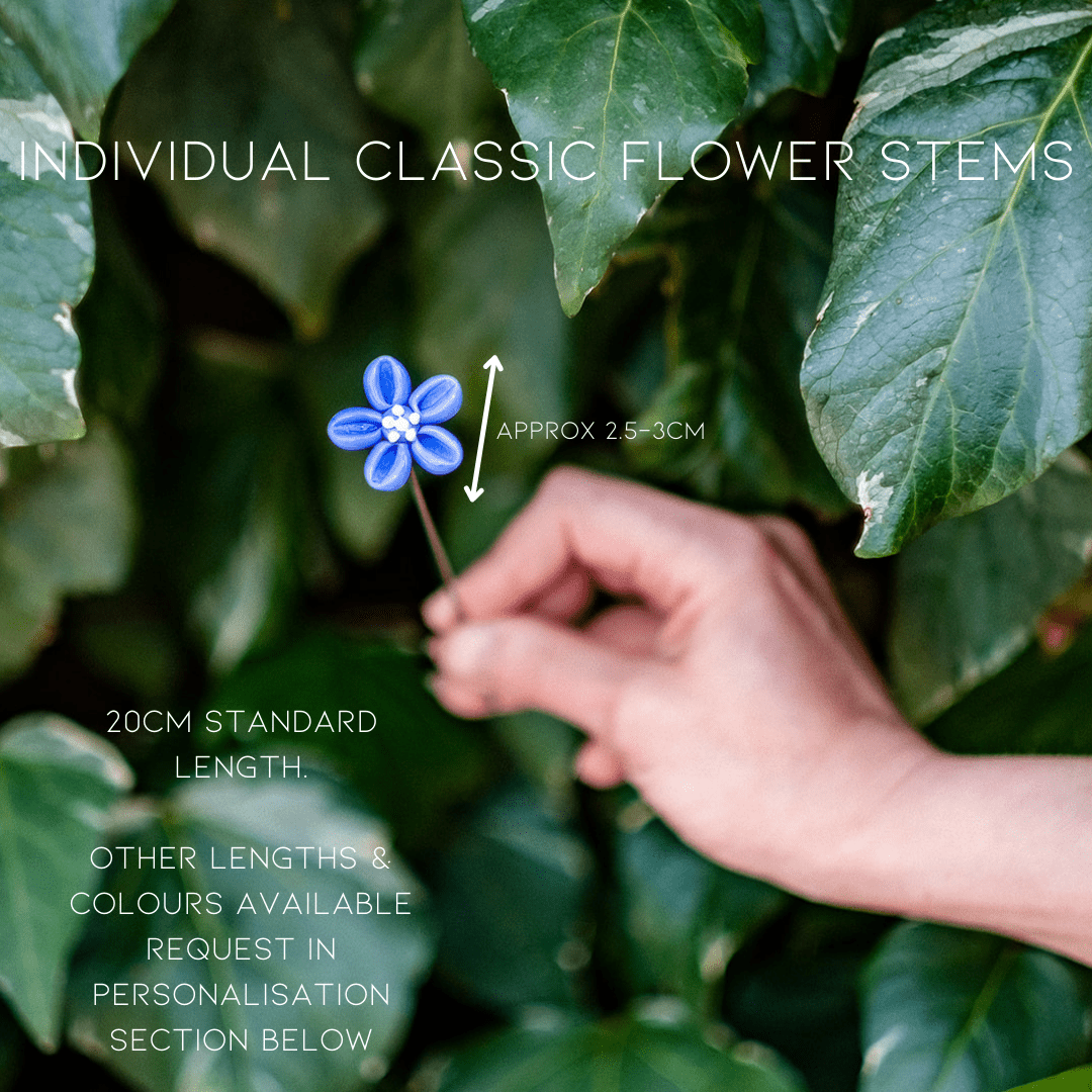 theglassflorist Individual Glass Classic Flower Stem