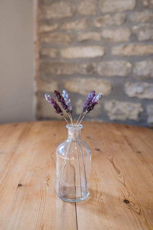 theglassflorist Lavender Stems Glass Flower Bouquet