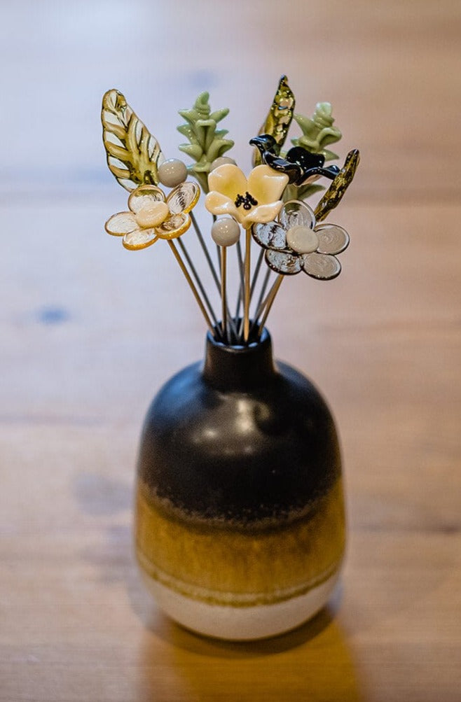 theglassflorist Natural Neutral Glass Flower Bouquet