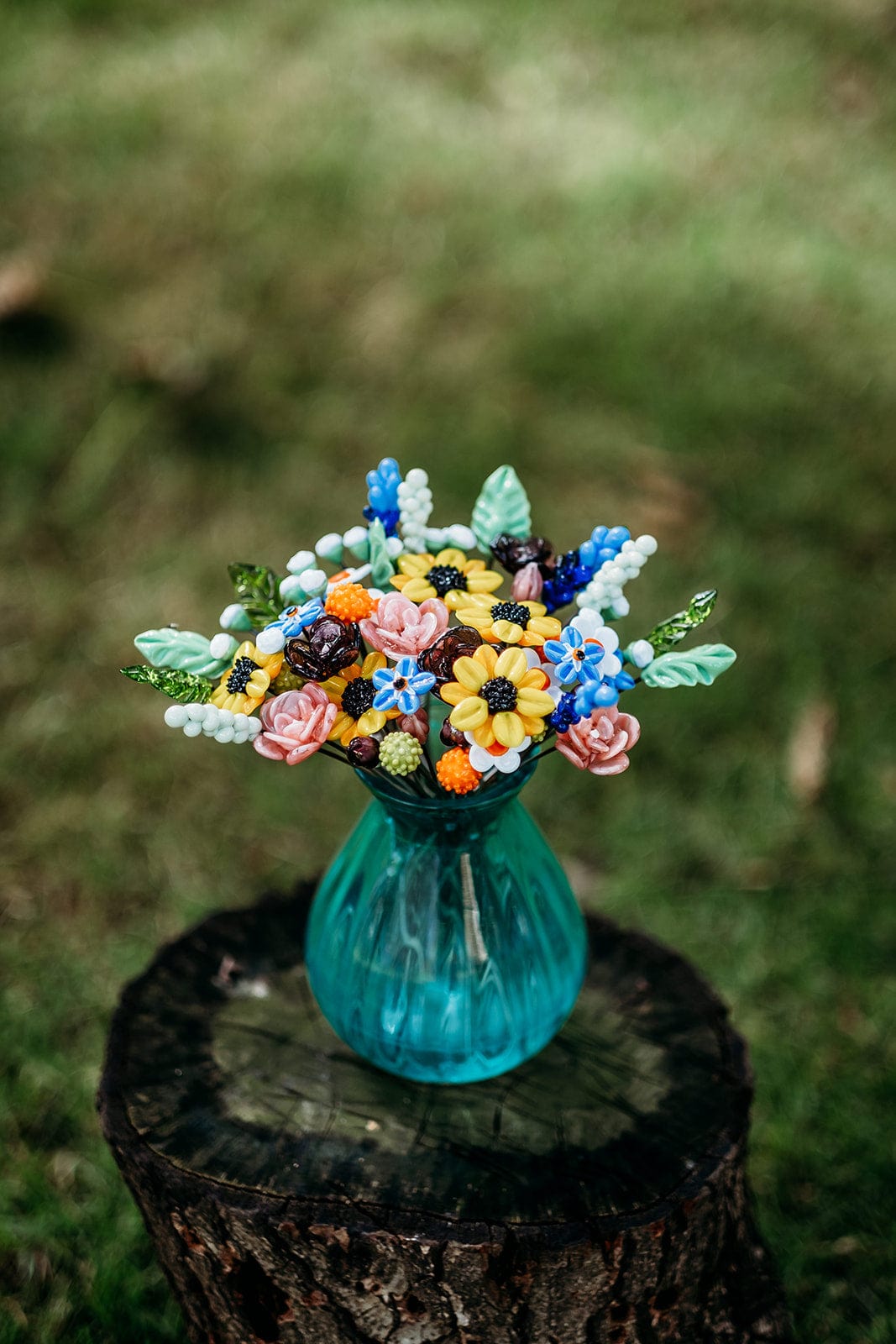 theglassflorist The Meadow Flower Glass Flower Bouquet