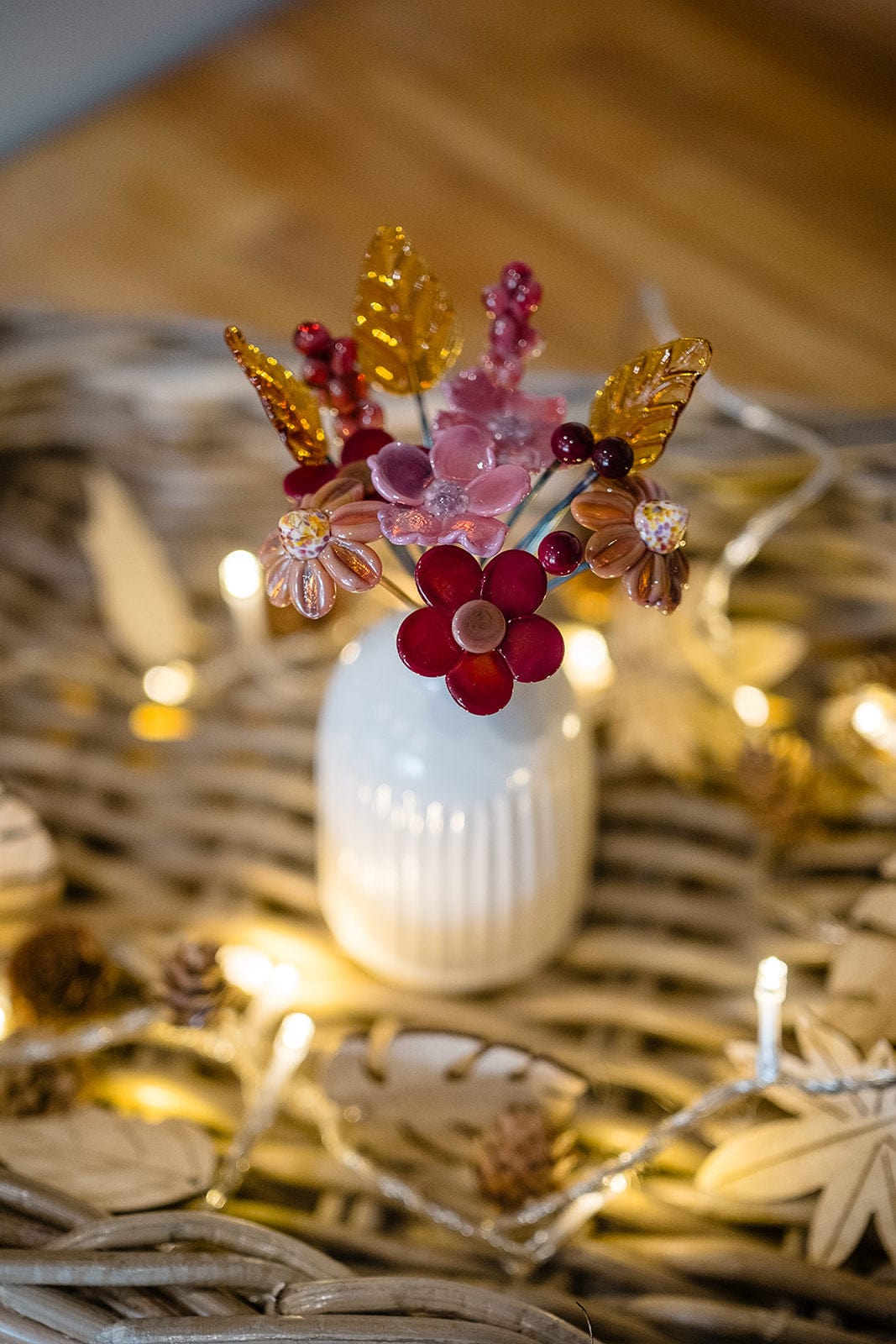 theglassflorist Autumnal Amber Skies Glass Flower Bouquet