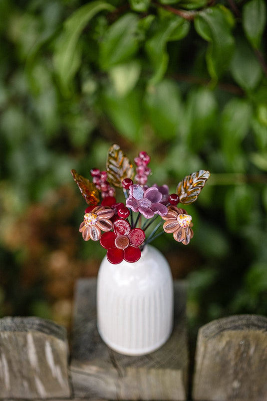 theglassflorist Autumnal Amber Skies Glass Flower Bouquet