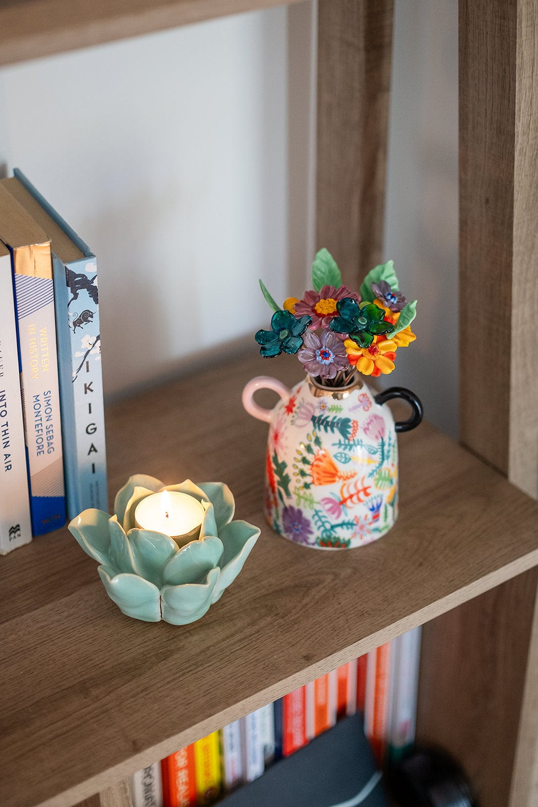 theglassflorist Burst of Blooms in Ceramic Amphora Vase