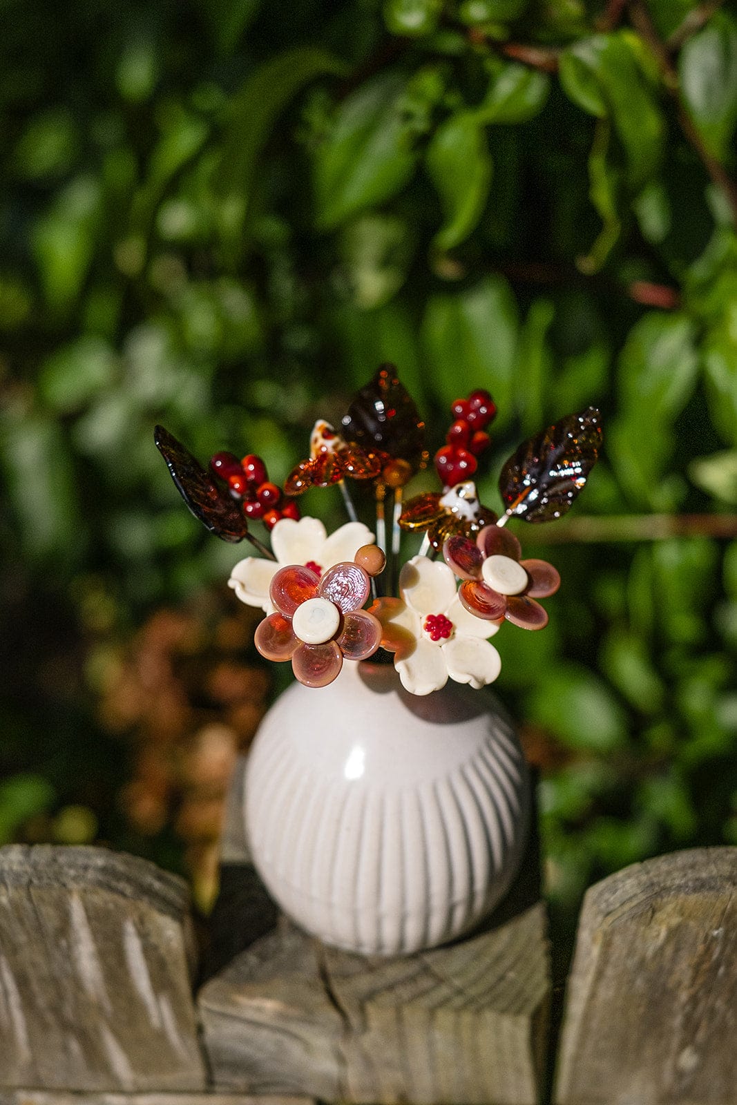 theglassflorist Cosy autumn Days Bouquet with Ceramic Vase