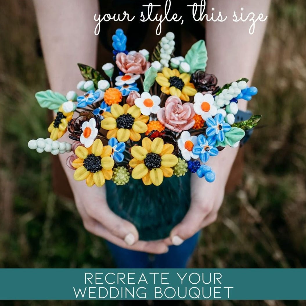 Wedding Bouquet Recreated in Glass-Deluxe
