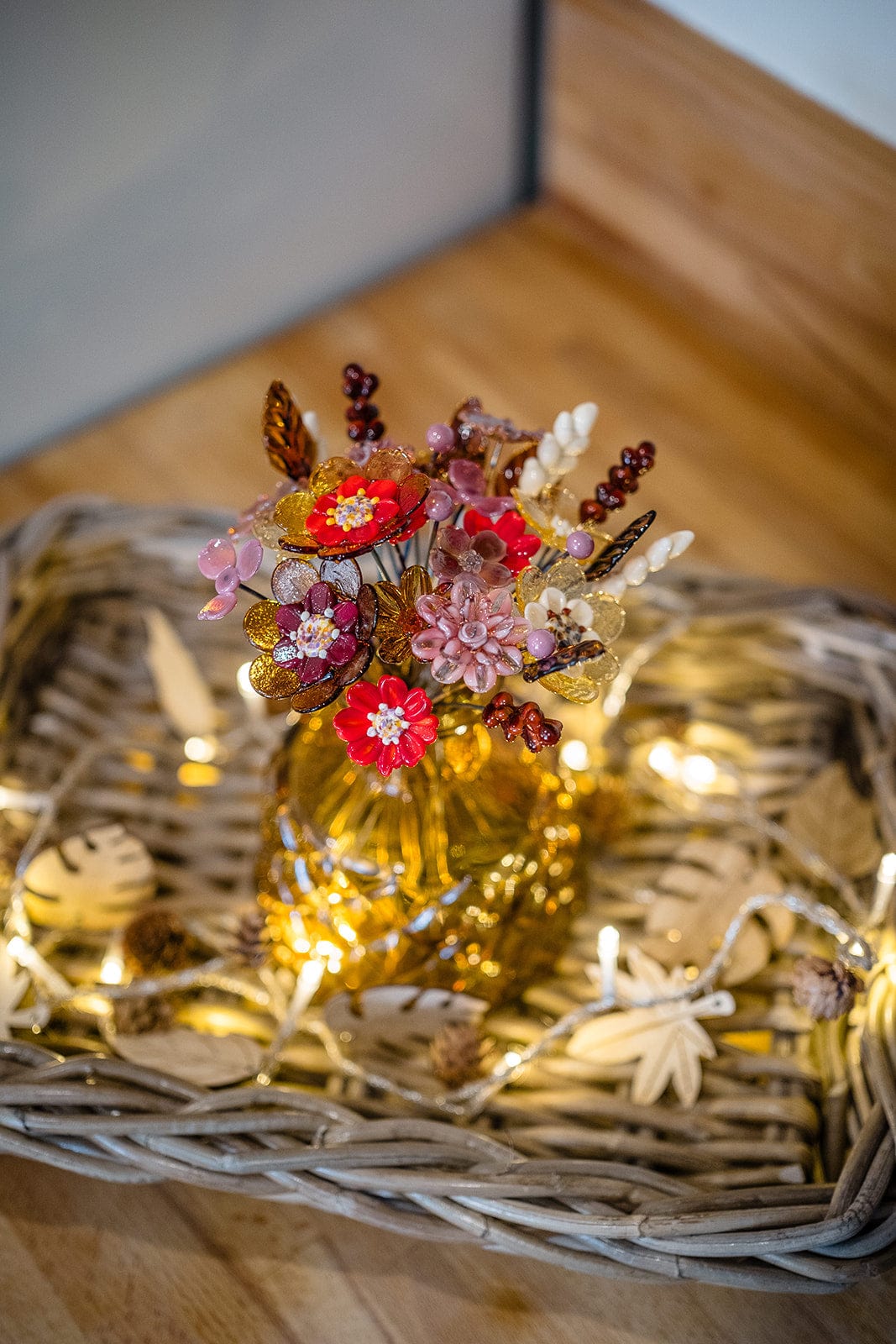 theglassflorist Maple Trees and Autumn Leaves Glass Flower Bouquet