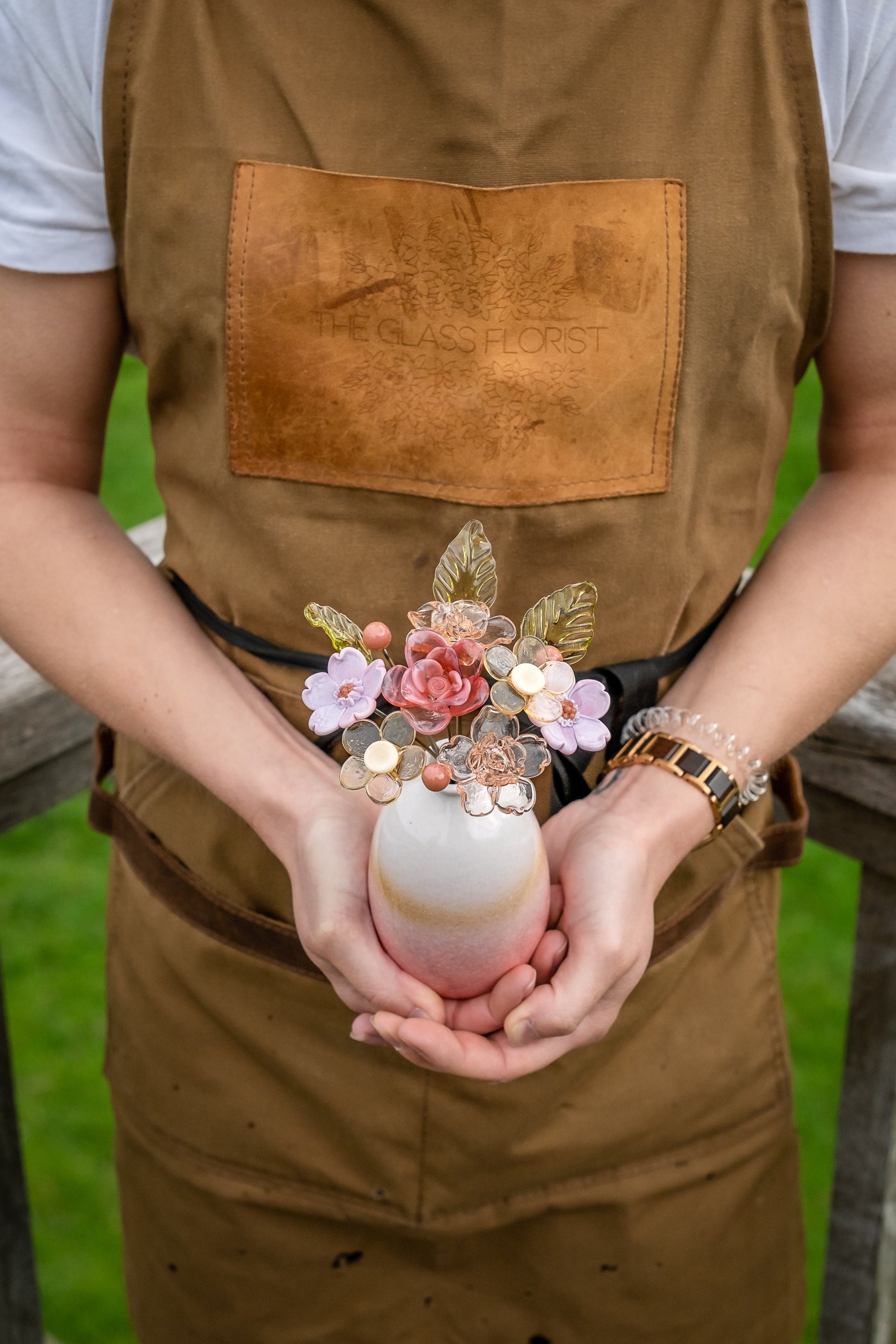 theglassflorist Romance Inspired Glass Flower Bouquet