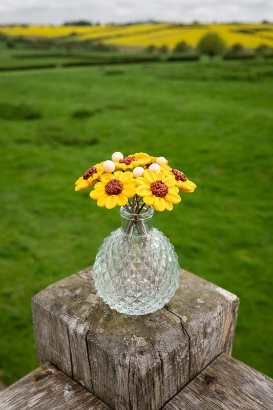 theglassflorist Sunflower mini glass flower bouquet