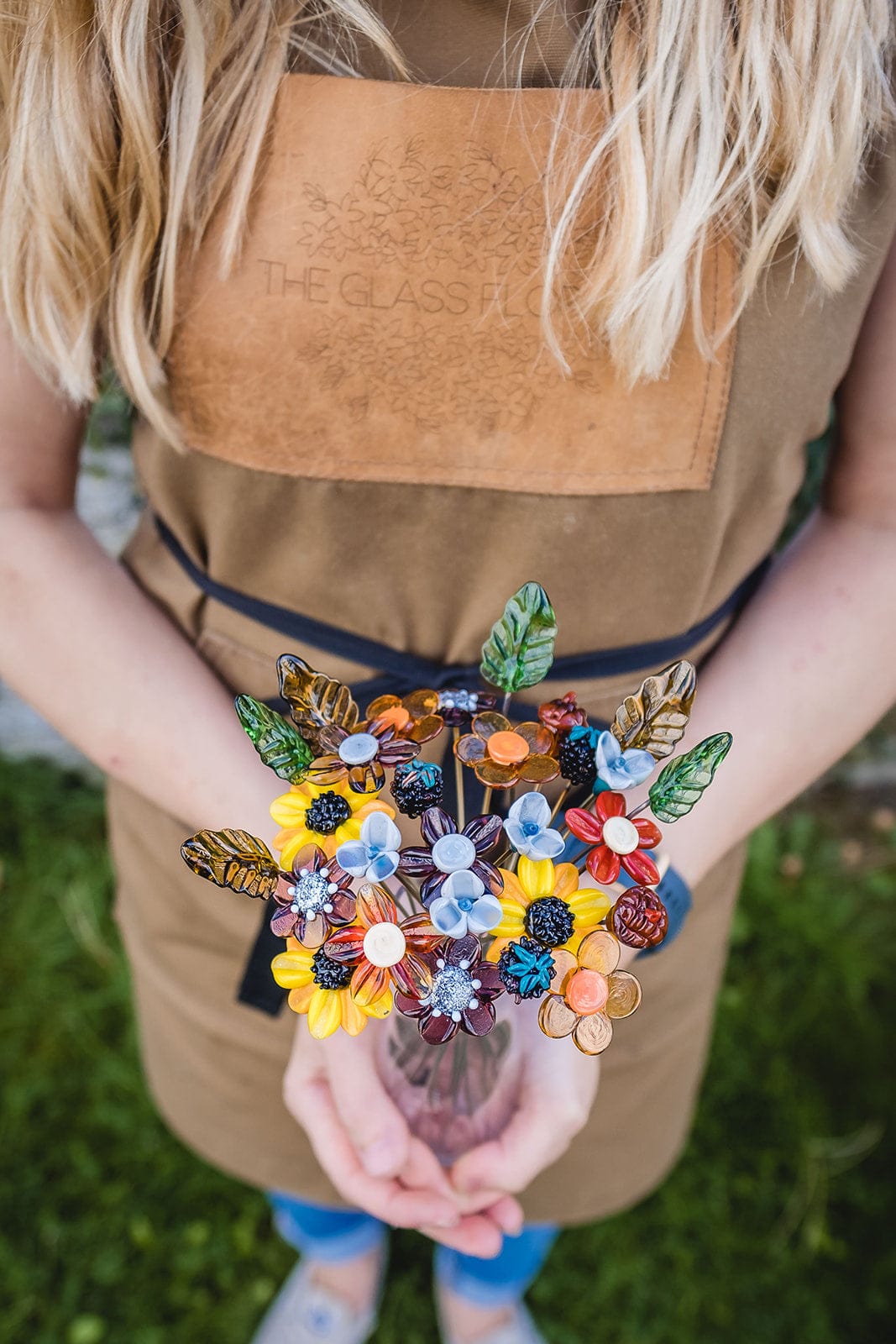 theglassflorist Autumn Florals Glass Flower Bouquet