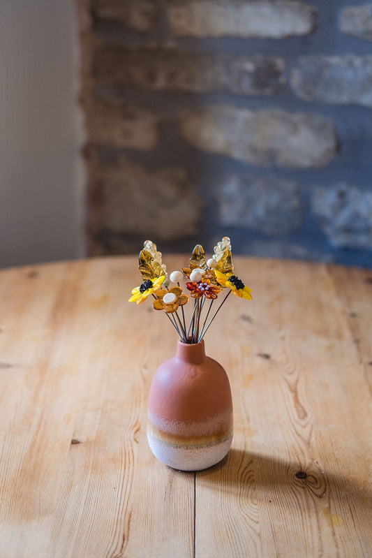 theglassflorist Autumnal Sunflower Glass Flower Bouquet