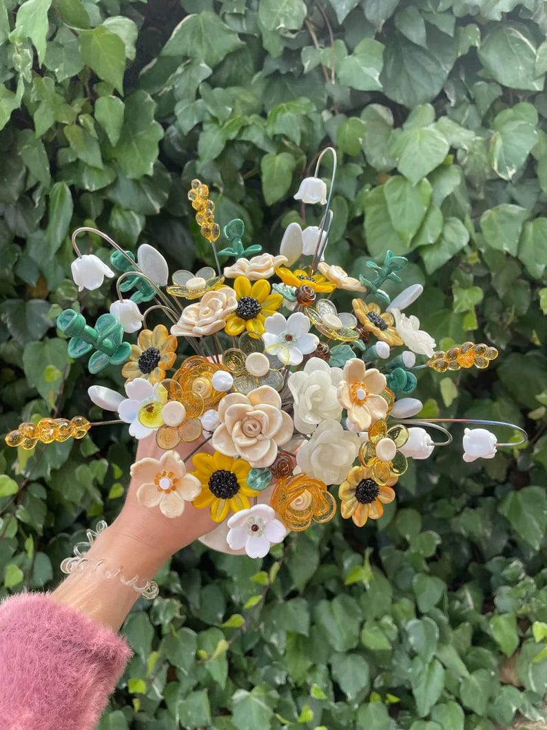 theglassflorist Boho Glass Flower Bouquet