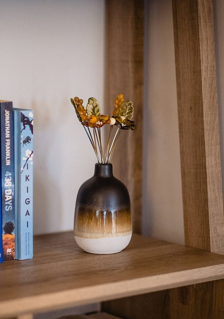 theglassflorist Earthy Toned Glass Flower Bouquet