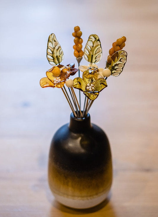 theglassflorist Earthy Toned Glass Flower Bouquet