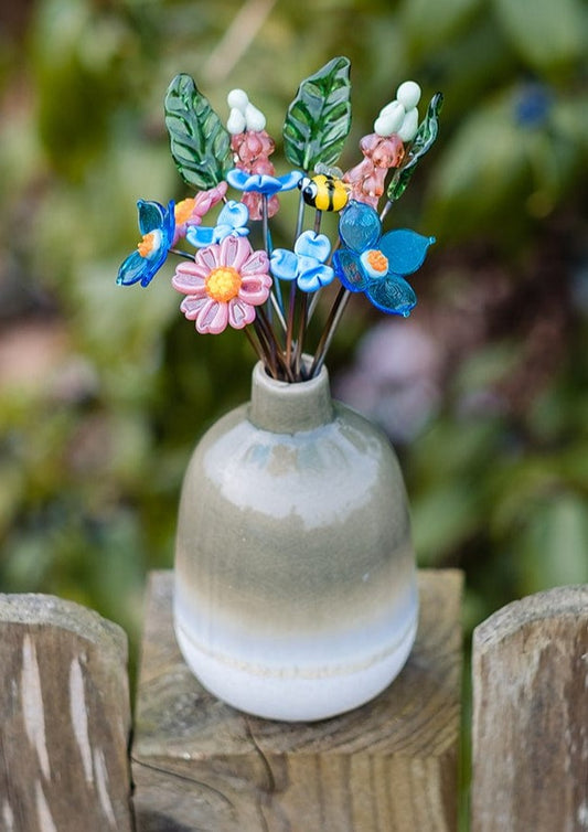 theglassflorist English Cottage Garden Glass Flower Bouquet