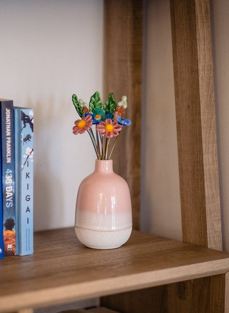 theglassflorist English Cottage Garden Glass Flower Bouquet