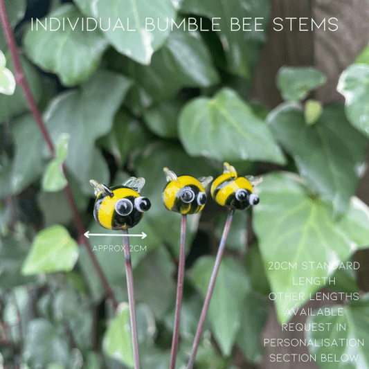 theglassflorist Individual Glass Bee Stems