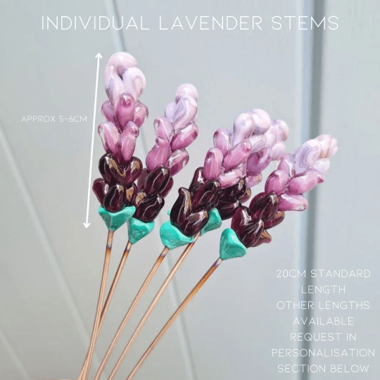 theglassflorist Individual Glass Lavender Stem