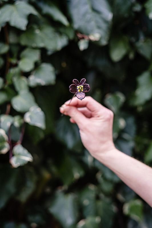 theglassflorist Individual Violet Glass Flower Stems