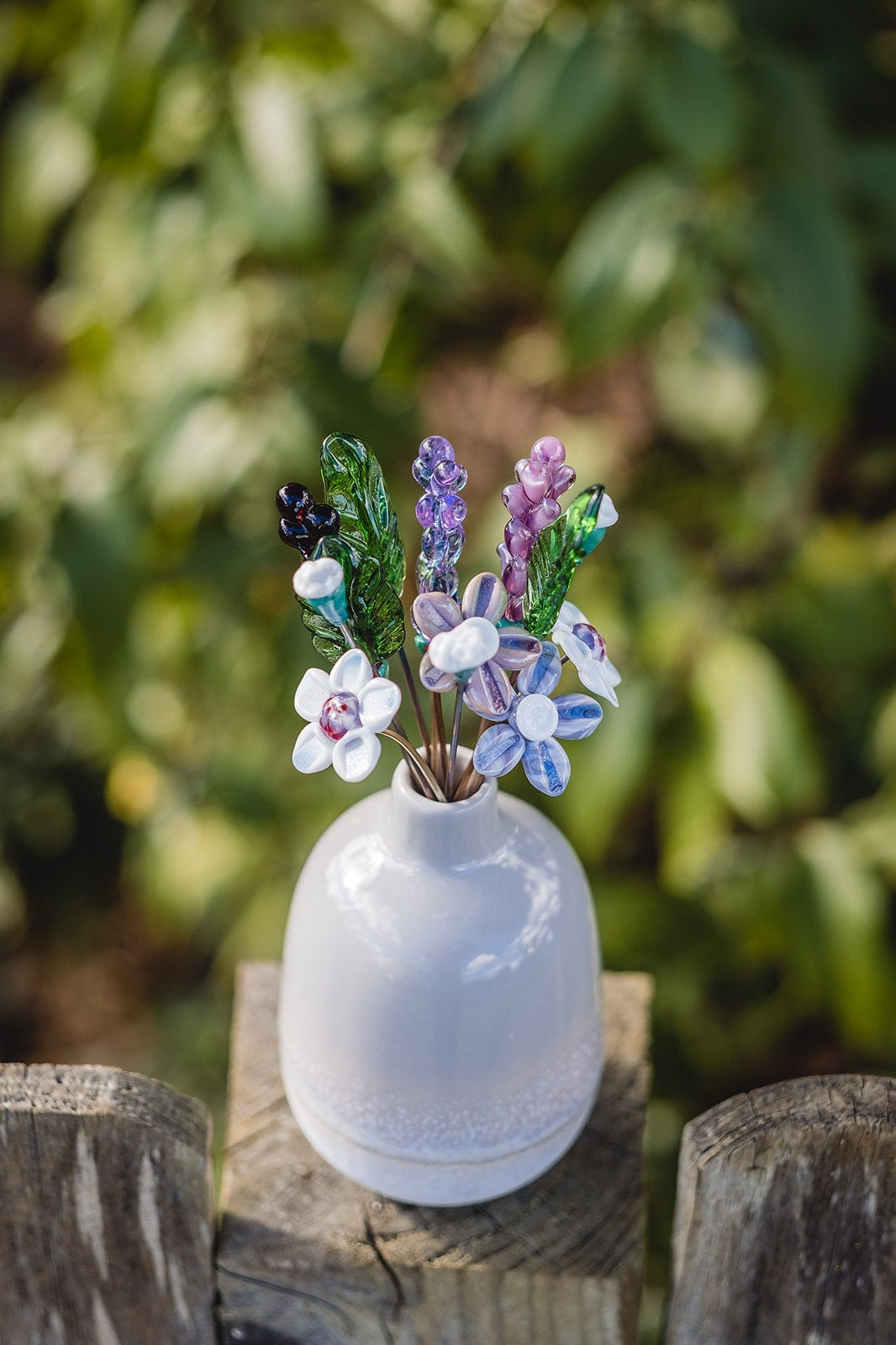 Lavender Glass Flower Bouquet