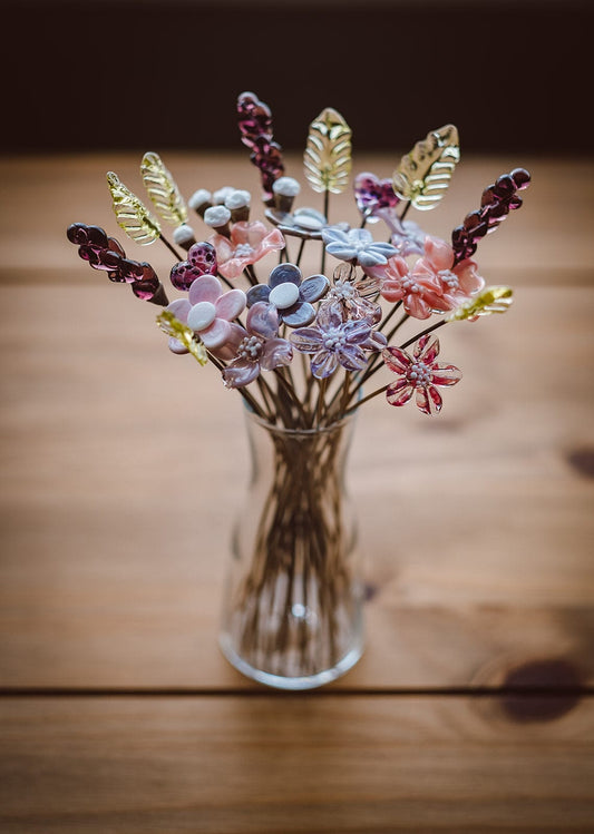 theglassflorist Lavender Love Glass Flower Bouquet