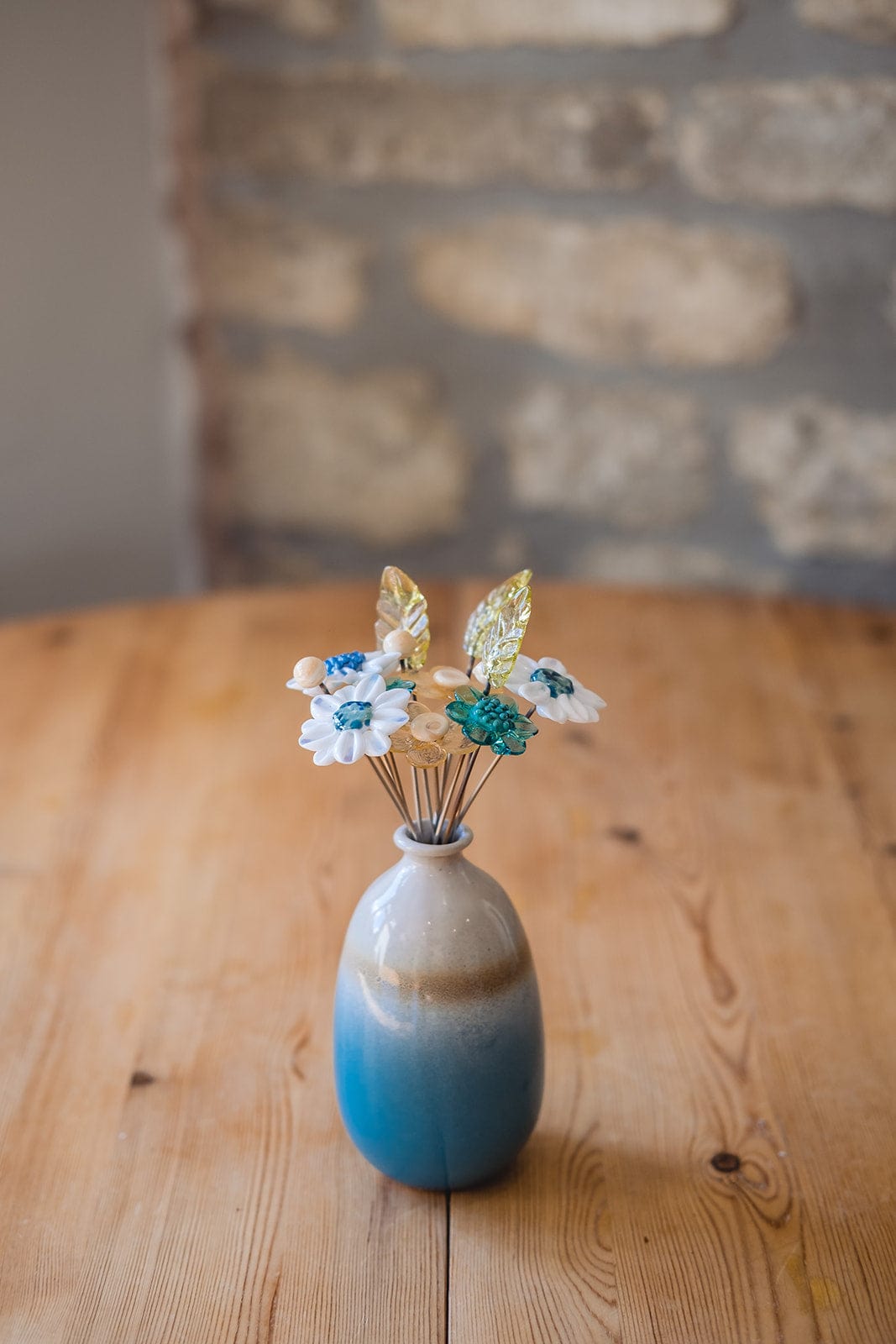 theglassflorist Ocean Inspired Glass Flower Bouquet