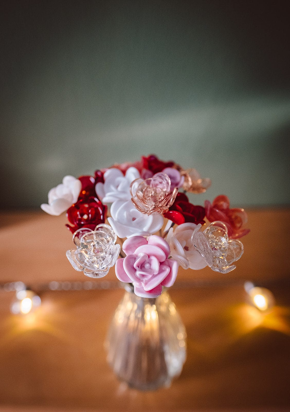 theglassflorist Rose Glass Flower Bouquet