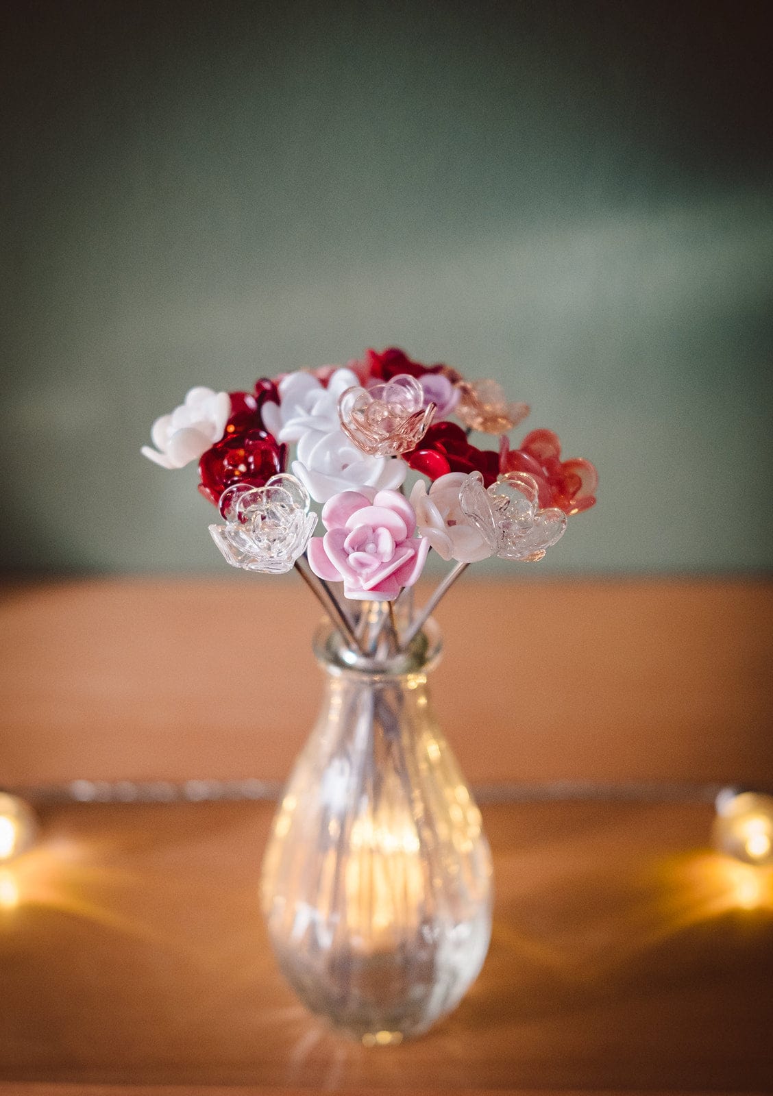 theglassflorist Rose Glass Flower Bouquet