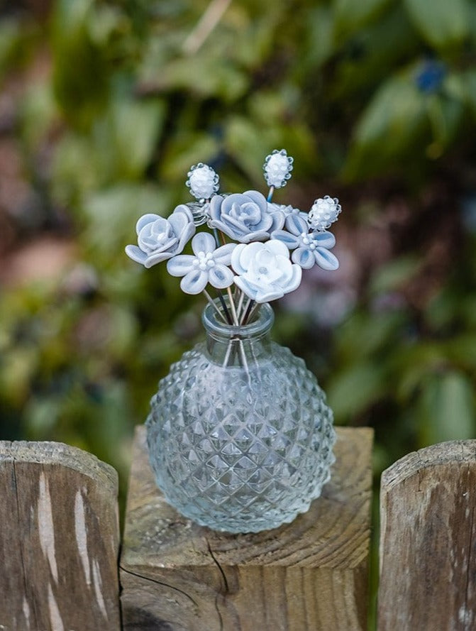 theglassflorist Snowball Glass Flower Bouquet