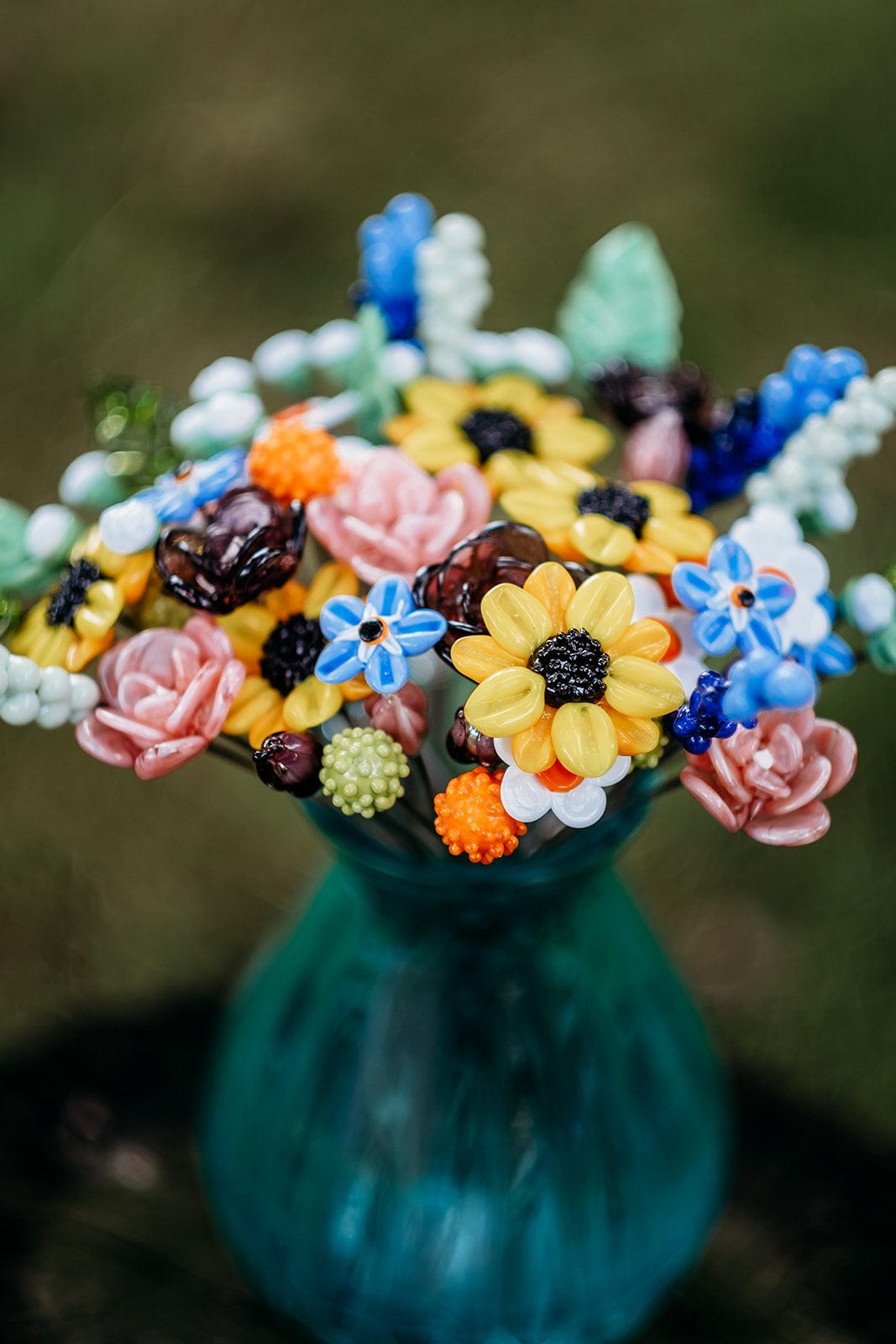 theglassflorist The Meadow Flower Glass Flower Bouquet