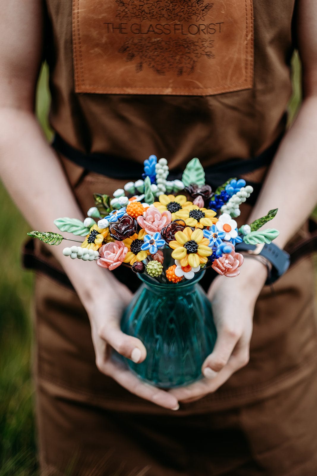 theglassflorist The Meadow Flower Glass Flower Bouquet