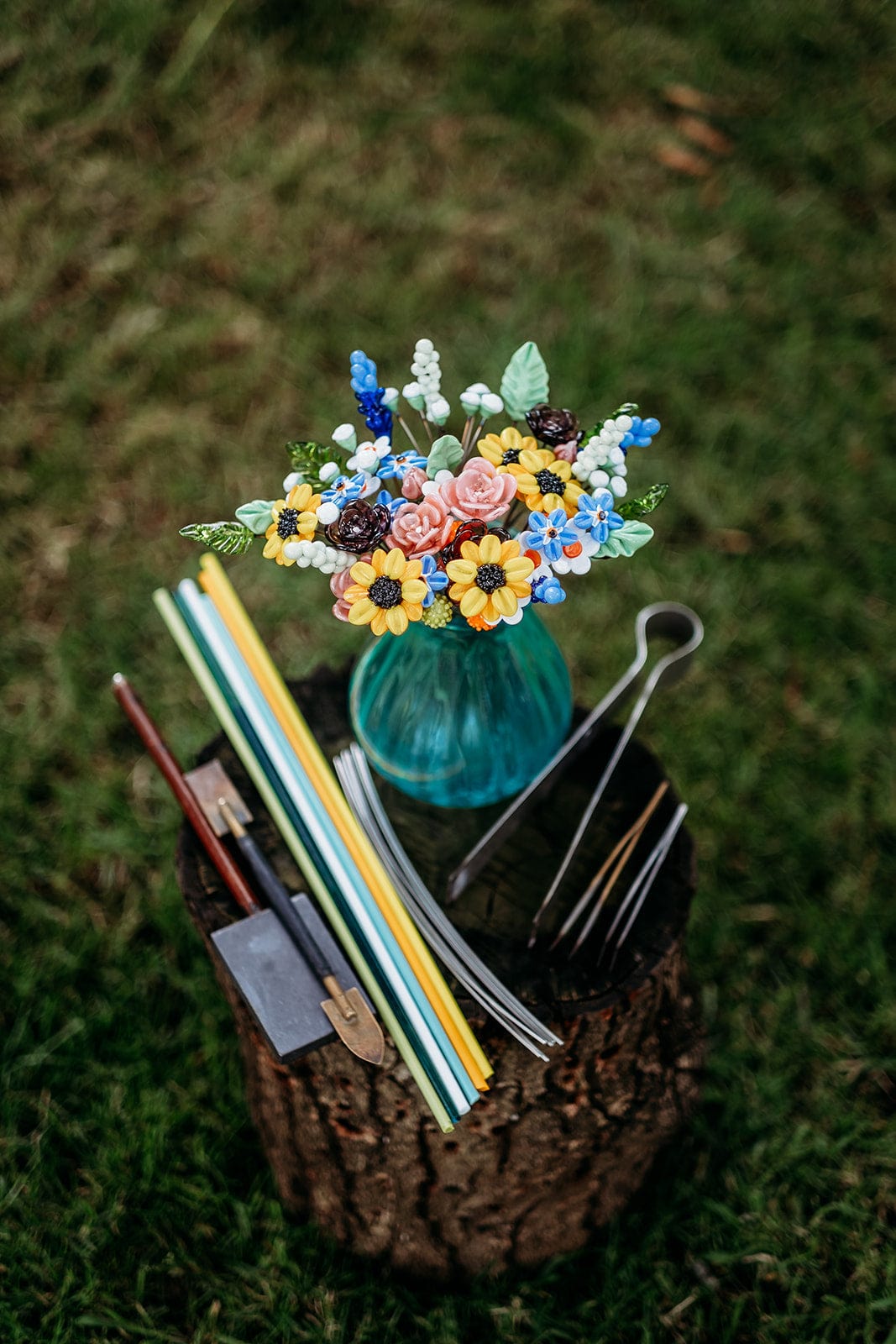 theglassflorist The Meadow Flower Glass Flower Bouquet